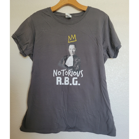 Womens Notorioud RBG cotton graphic tee Size L gray color - Picture 1 of 4